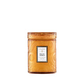 Voluspa Baltic Amber candle jar front view for a warm ambiance.