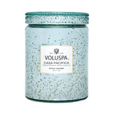 Voluspa Casa Pacifica 18oz jar with gold-mirrored exterior for elegant home ambiance.
