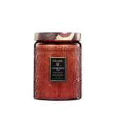 Voluspa Forbidden Fig 18 oz candle in a premium glass jar for lasting ambiance