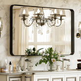 VooBang bathroom mirror 24x32 with deep black frame for modern bathroom aesthetics.