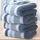 VOOVA & MOVAS waffle towels 4pc set on a bathroom rack, soft and absorbent.