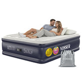 Vosser queen air mattress with built-in pump shown in a bedroom setup for quick setup