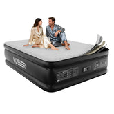 VOSSER air mattress with built-in pump demonstrating quick setup for guests
