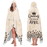 Vprintes April Queens wearable blanket hoodie fabric close-up for cozy warmth