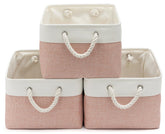 VQRTEXA large storage baskets white-pink three-pack for closet organization