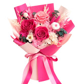 Vrioca preserved flowers delivery bouquet showcases lasting color for gifting.