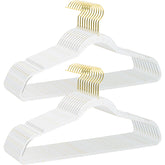 VSV Storage clear 16-inch hangers offer a slim profile to maximize closet space.