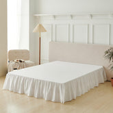 VTNXUN queen bed skirt with ruffled split corners for a neat under-bed look