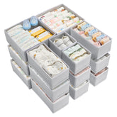 Vtopmart 18-pack large-bin drawer organizer for diapers and clothes