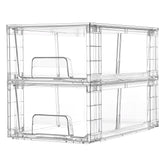 Vtopmart 2-pack stackable storage drawers in clear acrylic for clutter-free storage.