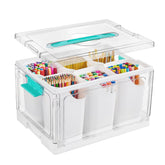 Vtopmart 24qt clear organizer front view highlighting easy access and large storage.