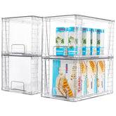 Vtopmart 4Pack stackable drawers in the kitchen pantry provide clear organization and easy accessibility.