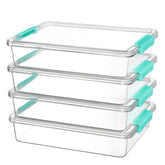 Vtopmart 6qt storage bin with lid offers clear visibility for quick item retrieval.