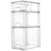 Vtopmart clear stackable drawers shown from top view for pantry organization.