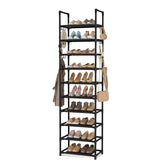 VTRIN 10-tier shoe rack front view showing compact vertical storage.