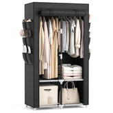VTRIN portable closet assembly step saves space in a small bedroom.