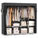 VTRIN portable closet with cover closed protecting clothes from dust.