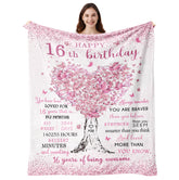 Vuinezo Sweet 16 blanket closeup highlights soft polyester fabric for cozy comfort