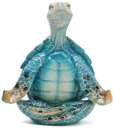 VVGIFTS sea turtle meditation statue in blue hues, ideal for calming desk or shelf.