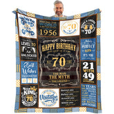 VXDRZGT 70th blanket provides cozy flannel warmth for his birthday.