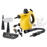 Wagner 505e handheld steamer on counter for chemical-free surface cleaning.