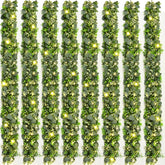 Waipfaru eucalyptus garland with lightsβlush greenery for tables or mantles.