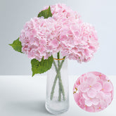 Waipfaru real touch hydrangea pink flowers, 3-piece set for elegant year-round decor.