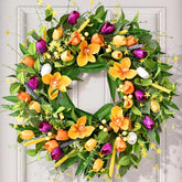 Waipfaru Spring Wreath tulips front door enhances curb appeal