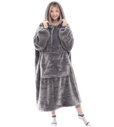 Waitu wearable blanket hoodie hood closeup demonstrates ultra cozy warmth for lounging.
