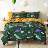 Wake In Cloud dinosaur bedding set with playful dinosaurs adds cozy room decor for kids.