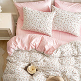 Wake In Cloud floral comforter close-up showing delicate pattern for cottage core look