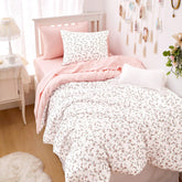 Wake In Cloud floral comforter set pink twin-xl close-up showing soft fabric for cozy nights