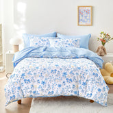 Wake In Cloud floral bedding set twin comforter with colorful blossoms for kids