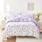 Wake In Cloud twin comforter with purple and white florals for cozy nights.