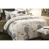 Wake In Cloud floral comforter pattern enhances elegance and botanical room ambiance.