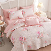 Wake In Cloud shabby chic quilt pattern brightens bedrooms with a fresh floral focal point for spring decor.