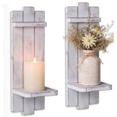 Walasis farmhouse candle sconces set of two on wall decor shelves for small displays