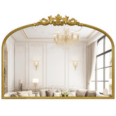 WallBeyond gold vintage mirror with arched frame enhances entryways with timeless elegance