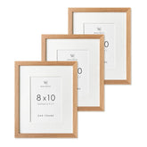Wallwisy natural oak frame highlights photos with premium texture and warm tones.