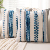 WANLIRD Boho pillow cover chenille front adds soft texture for cozy living room seating.