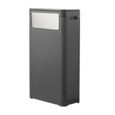 WanWanKa tall skinny trash can with lid fits tight spaces in modern bathrooms.