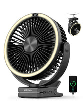 Warmco 15000mAh clip-on fan for portable cooling on camping trips