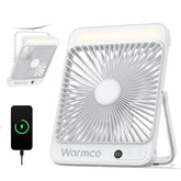 Warmco 20000mAh battery powered fan front view for all-day cooling and portability.