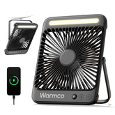 Warmco 20000mAh fan front view for portable cooling on camping trips