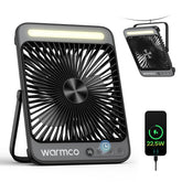 Warmco fan folded ultra-thin backpack design for easy travel and storage.