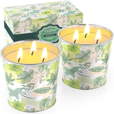 WarmEmbrace citronella candle outdoors in a jar provides soothing glow and insect-repelling ambiance.