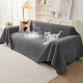 Warmstar couch protector shows scratch-resistant fabric protecting furniture from daily pet activity