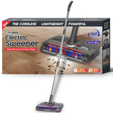 WarmWink swivel cordless sweeper front view for compact storage and quick cleanups.
