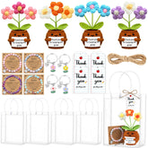 Wavwavw crochet puff flower ornaments for teachers, ideal desk decor and gifts