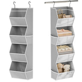 Wawocs four-shelf hanging organizer for compact closet storage solutions.